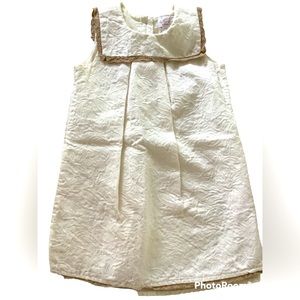 Heirlooms  girls embossed ivory dress